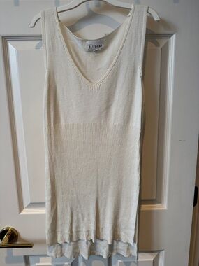 Olive & Oak Ivory Ribbed V-Neck Tank Dress